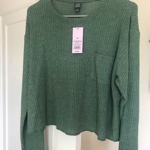 Wild Fable green crop waffle knit!
